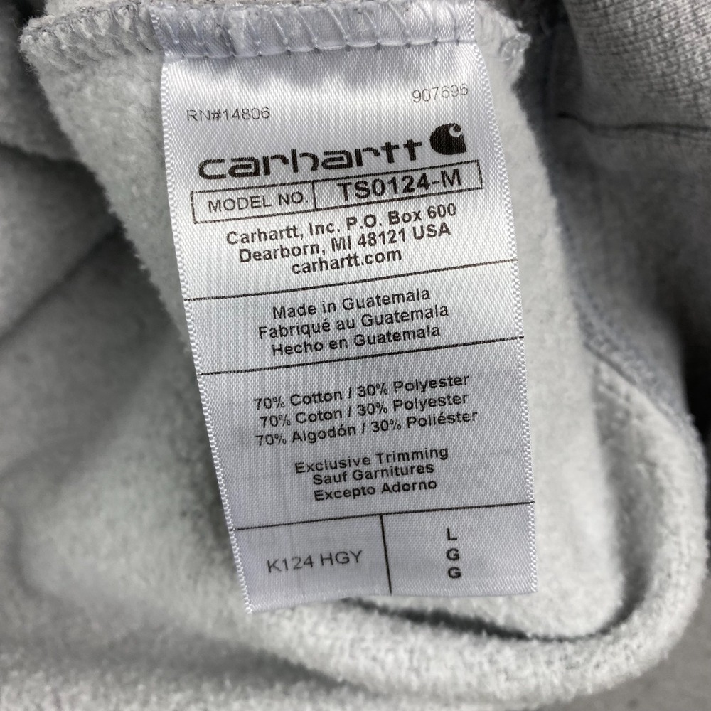 Carhartt Loose Fit Mens Sweatshirt L Crewneck Pullover Grey TS0124-M - Picture 6 of 13